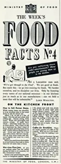 Advert for the Ministry of Food 1940