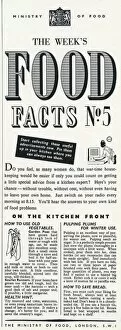 Images Dated 16th November 2012: Advert for the Ministry of Food 1940