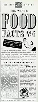 Images Dated 9th July 2012: Advert for the Ministry of Food 1940