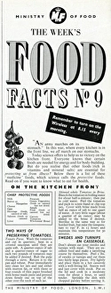 Images Dated 16th November 2012: Advert for the Ministry of Food 1940