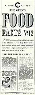 Images Dated 16th November 2012: Advert for The Ministry of Food 1940