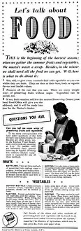 Images Dated 14th May 2012: Advert for The Ministry of Food 1942