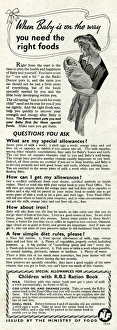 Images Dated 16th March 2016: Advert for the Ministry of Food 1943