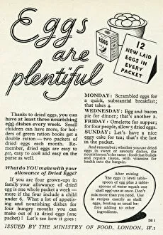 Encouragement Collection: Advert for the Ministry of Food 1944