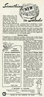 Encouragement Collection: Advert for the Ministry of Food 1945