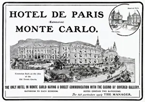 Vacations Prints: Advertisement for Monte Carlo on the fashionable French Riviera. Date: 1906
