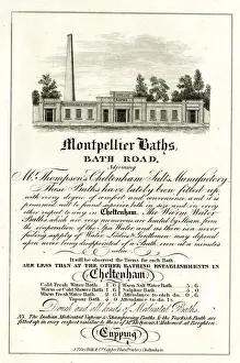 Gloucestershire Prints: Advert, Montpellier Baths, Bath Road, Cheltenham