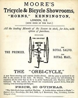 Images Dated 6th September 2017: Advertisement, Moores Orbi-Cycle Tricycle