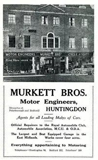 Repairs Prints: Advert for Murkett Bros, Motor Engineers, Huntingdon
