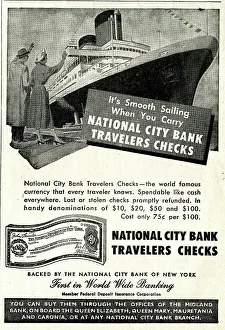 Cash Prints: Advert, National City Bank Travelers Checks