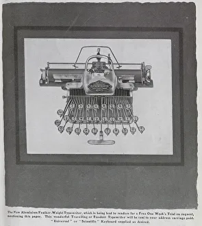 Keys Prints: Advertisement for new Blickensderfer lightweight typewriter