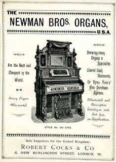 Images Dated 6th September 2017: Advertisement, Newman Bros Organs