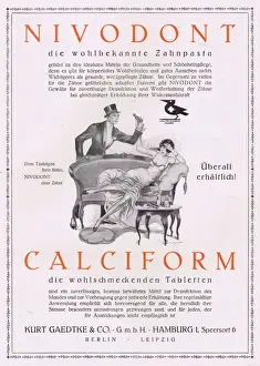Toothpaste Prints: Advert for Nivodont, the well-known toothpaste