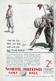 Golfers Prints: Advert for North British Golf Balls