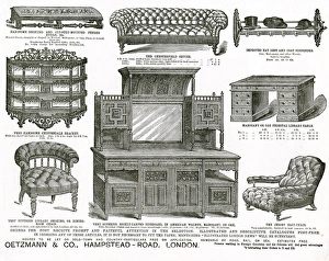Images Dated 11th October 2017: Advert for Oetzmann & Co. Victorian furniture 1883