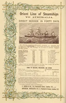 Direct Prints: Advert, Orient Line of Steamships to Australia