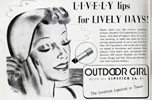 Lips Prints: Advert for Outdoor Girl lipstick