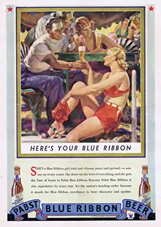 Advert for Pabst Blue Ribbon Beer (1934) Date: 1934