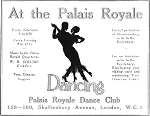 Advert for the Palais Royale Dance Club, London, 1919
