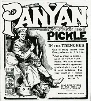 Images Dated 11th October 2017: Advertisement for Pan Yan Pickle, WW1
