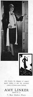 Images Dated 12th October 2015: Advert for the Paris fashion house of Amy Linker, 1926