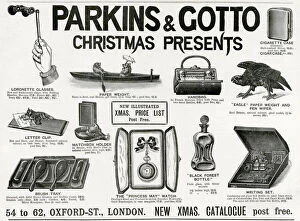 Images Dated 8th December 2017: Advert for Parkins & Gotto 1895