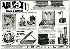 Selection Collection: Advert for Parkins and Gotto electrical novelties 1906