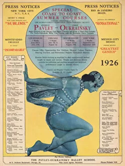 Advert for the Pavley-Oukrainsky Ballet School (1926)