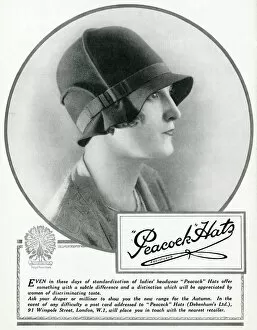 Headwear Collection: Advert for Peacock hats 1927