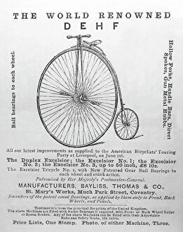 Coventry Collection: Advertisement for penny farthing bicycle from 1875
