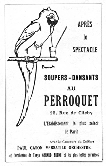 Images Dated 30th April 2015: Advert for Perroquet nightclub at the Casino de Paris, Paris