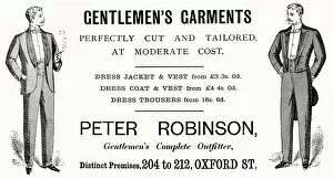 Advert for Peter Robinson gentlemens evening wear 1895