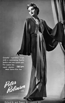 Advert for Peter Robinson, London featuring modern gowns Date: 1938