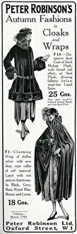 Advertising Gallery: Advert for Peter Robinsons Autumn fashions 1925