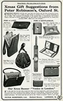 Pouch Collection: Advert for Peter Robinsons men & women accessories 1915