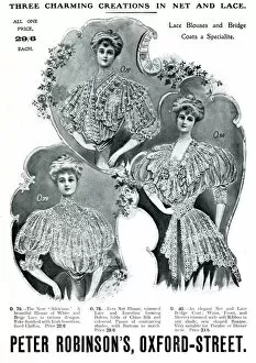 Neck Gallery: Advert for Peter Robinsons womens blouses 1907
