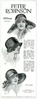 Images Dated 28th September 2018: Advert for Peter Robinsons womens hats 1930