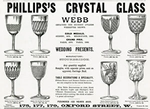 Glassware Collection: Advert for Phillipss crystal glasses 1892
