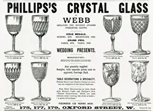 Phillips Prints: Advert for Phillipss crystal glasses 1892