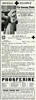 Advert for Phosferine tonic medicine 1915