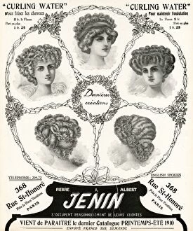 Images Dated 23rd June 2017: Advert for Pierre et Albert Jenin womens hair 1910