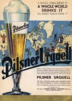 Images Dated 6th September 2011: Advert for Pilsner Urquell