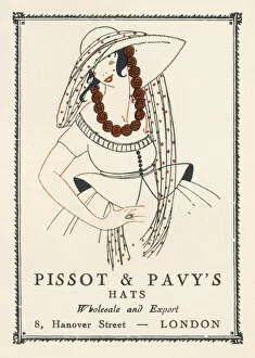 Images Dated 13th October 2017: Advert for Pissot & Pavys womens hats 1920 Advert for Pissot & Pavys womens hats