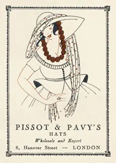 Advertising Prints: Advert for Pissot & Pavys womens hats 1920 Advert for Pissot & Pavys womens hats