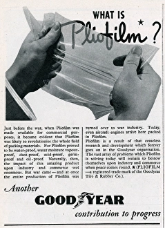 Plastic Collection: Advert for Pliofilm from Goodyear 1944