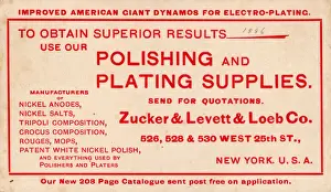 Advert, polishing and plating supplies, New York City, USA