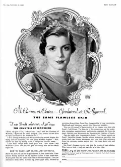 Images Dated 2nd September 2016: Advertisement for Ponds Cold Cream with Countess of Warwick