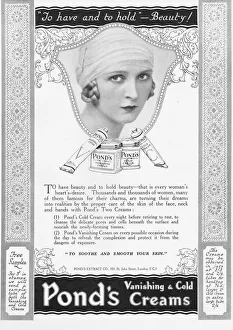 Ponds Collection: Advert for Ponds vanishing and cold creams, 1925