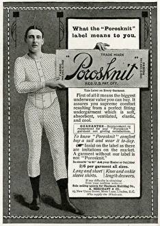 Undergarments Gallery: Advert for Porosknit underwear for men 1912
