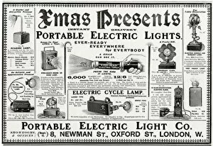 Images Dated 11th October 2017: Advert for Portable hand-held electric lights 1902